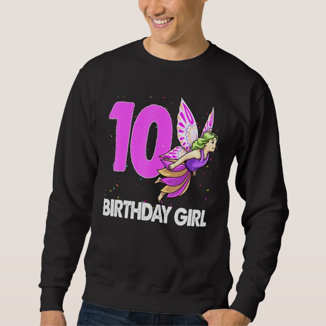 Sudadera Chica de cumpleaños 10 mujeres Tees de amor de had (Anverso)