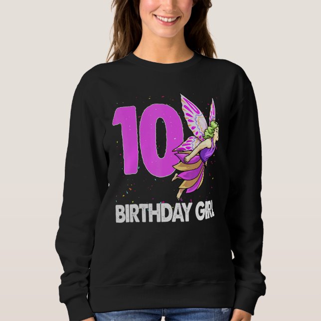 Sudadera Chica de cumpleaños 10 mujeres Tees de amor de had (Anverso)