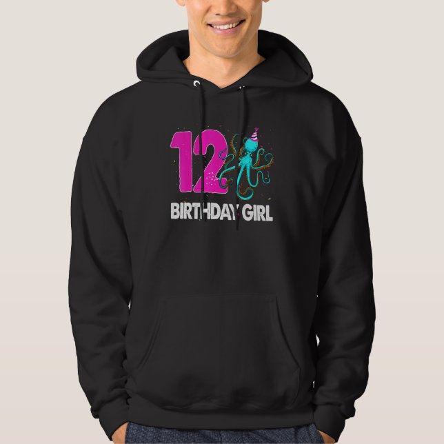 Sudadera Chica de cumpleaños 12 Octopus Love (Anverso)