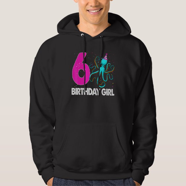Sudadera Chica de cumpleaños 6 Octopus Love (Anverso)
