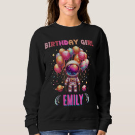Sudadera Chica de cumpleaños en el espacio exterior