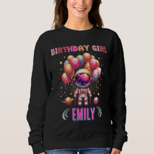 Sudadera Chica de cumpleaños en el espacio exterior