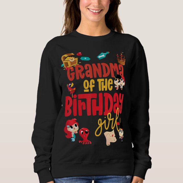 Sudadera Chica de cumpleaños Pirata tema de fiesta de cumpl (Anverso)