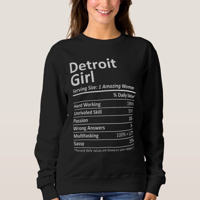 Sudadera Chica De Detroit Mi Michigan Ciudad Raíces Ee.Uu. (Anverso)