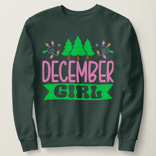 Sudadera Chica de diciembre Bonito rosa y verde sororidad A (Anverso del diseño)