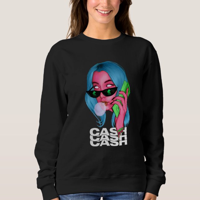 Sudadera Chica de efectivo - Calle triste de estilo estétic (Anverso)