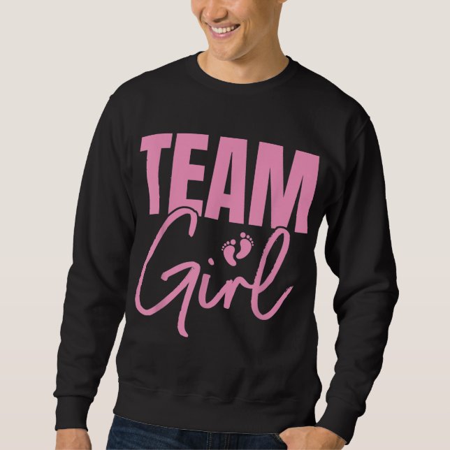 Sudadera Chica de equipo rosa lindo revelar fiesta Idea par (Anverso)