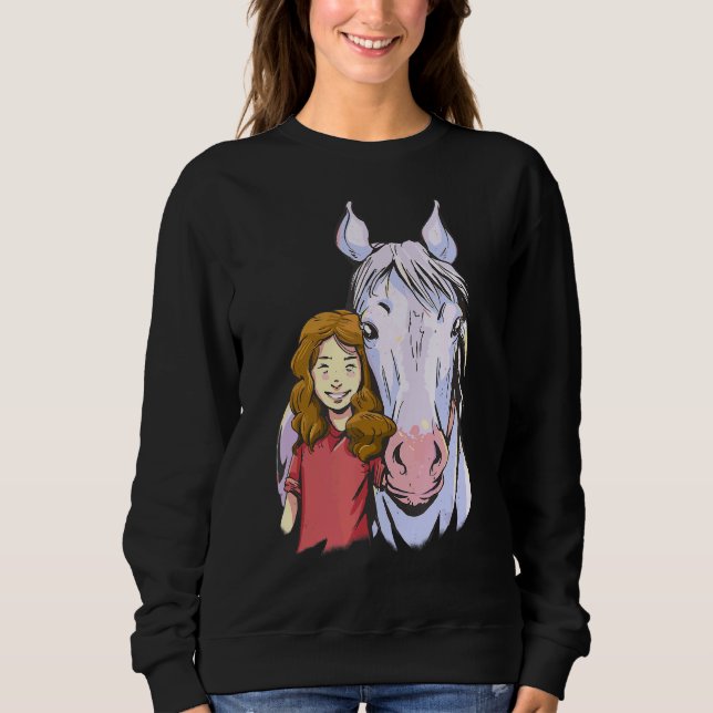 Sudadera Chica de equitación mujer monta caballos (Anverso)