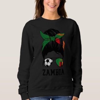 Sudadera Chica de fútbol zambiana Mamá Moño desordenado Ban