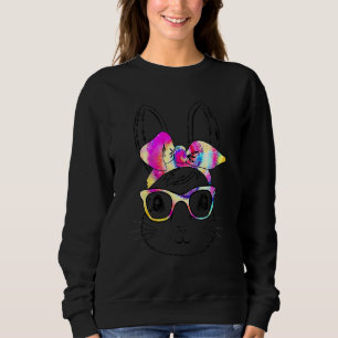 Sudadera Chica de gafas de centeno de conejo fresco feliz