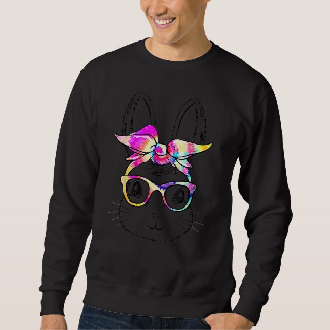 Sudadera Chica de gafas de centeno de conejo fresco feliz (Anverso)