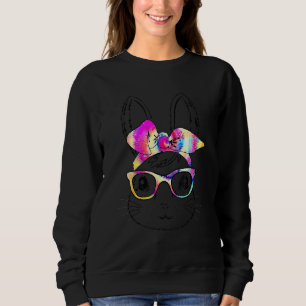 Sudadera Chica de gafas de centeno de conejo fresco feliz