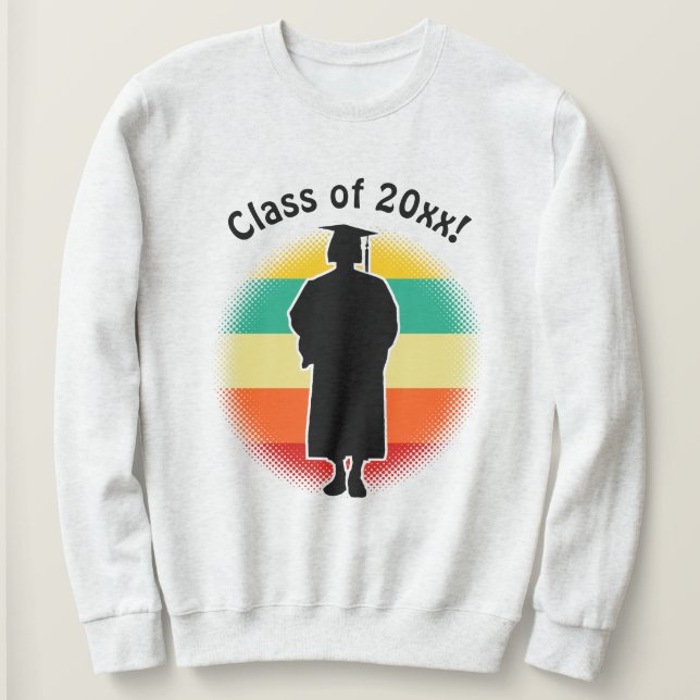 Sudadera Chica de Graduado de Graduación Retro (Anverso del diseño)