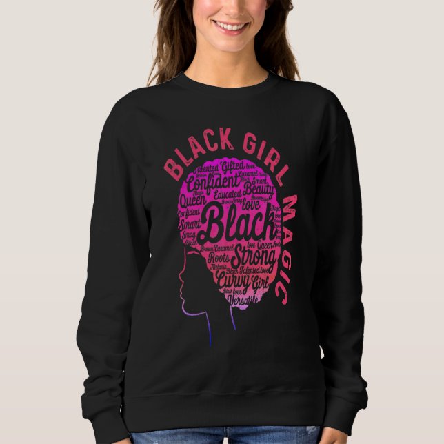 Sudadera Chica de Historia Negra Mes Mágico Fuerte Amor Afr (Anverso)