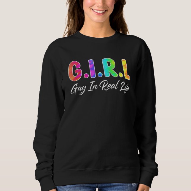 Sudadera Chica De Hombres - Gay In Real Life Design Para Lg (Anverso)