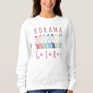 Sudadera Chica de K-Drama colorido Fan Art con corazones de