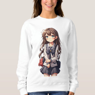 Sudadera Chica de la escuela japonesa de anime