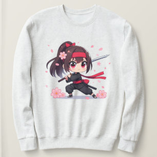 Sudadera Chica de la floración guerrera de ninja