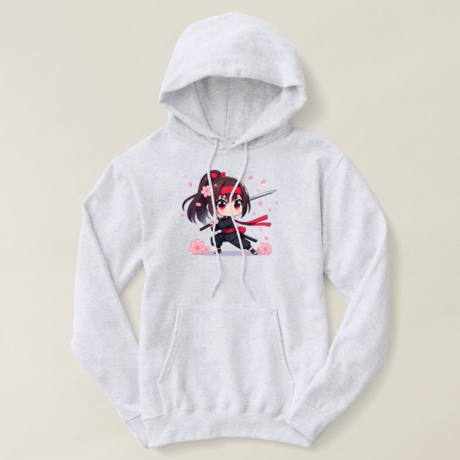 Sudadera Chica de la floración guerrera de ninja (Diseño del anverso)
