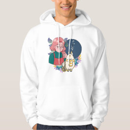 Sudadera Chica de Manga con Café y Llama en Silla de Ruedas