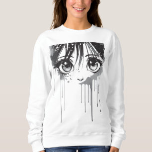 Sudadera Chica de Manga con Mirada Empapada en Pintura