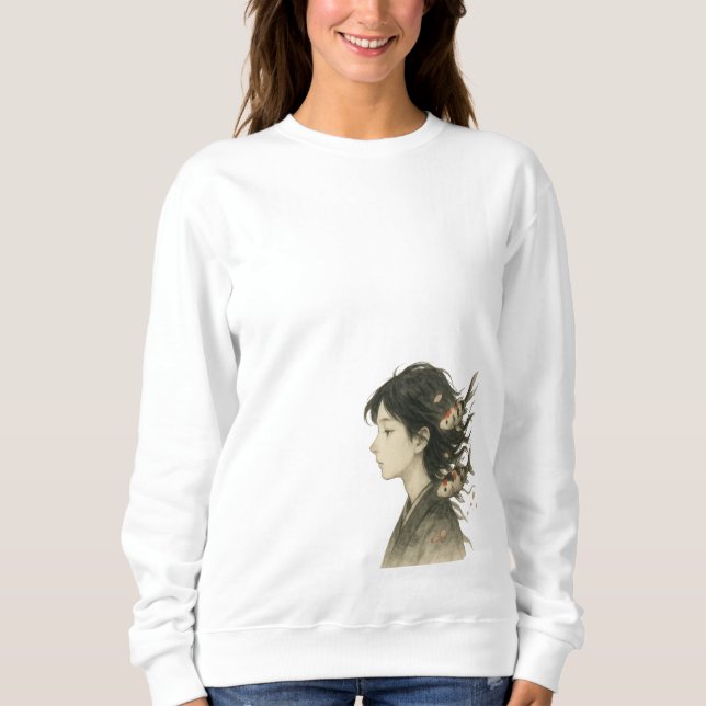 Sudadera Chica de Manga Soñadora con Pez Koi (Anverso)