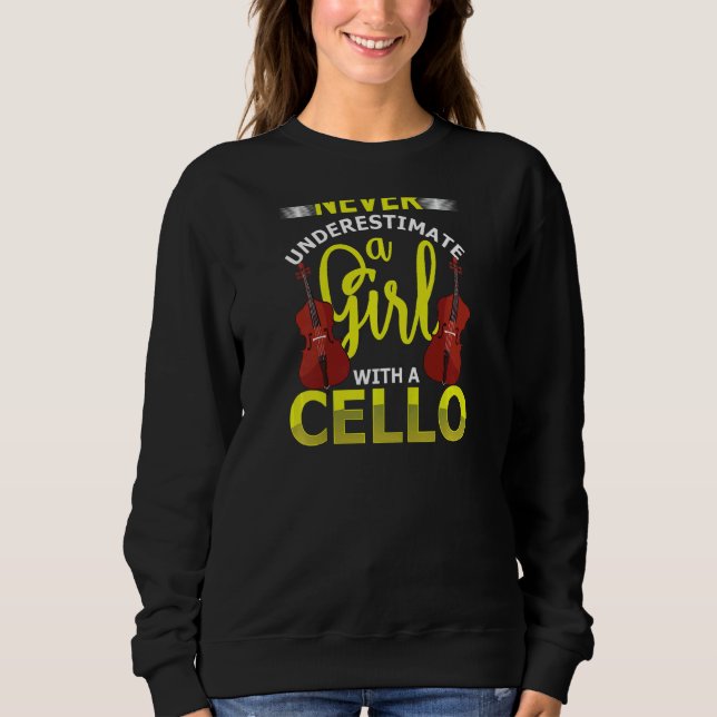 Sudadera Chica De Música Cello Cellista (Anverso)