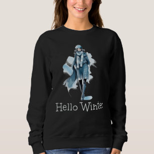 Sudadera Chica de nieve en invierno con traje de temporada