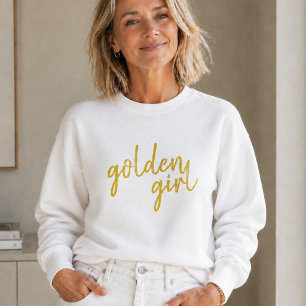 Sudadera Chica de Oro Escritura Moderna en Oro