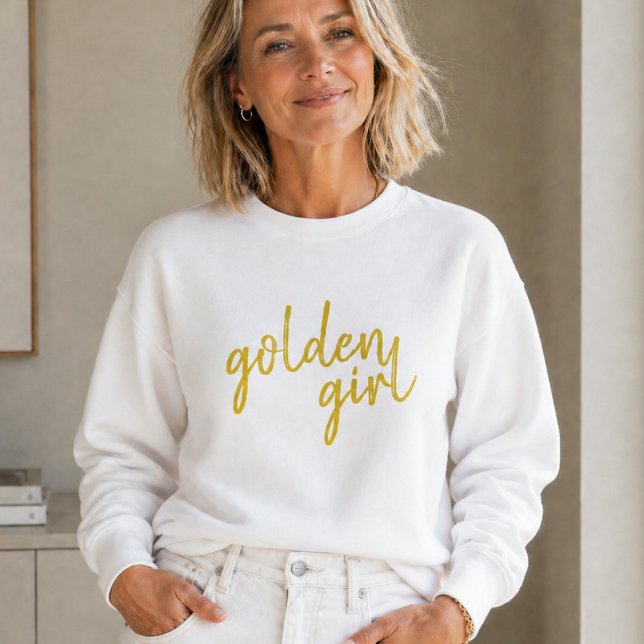 Sudadera Chica de Oro | Escritura Moderna en Oro (Subido por el creador)