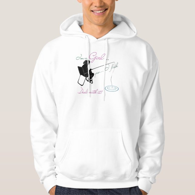 Sudadera Chica de Pesca lidia con el engranaje de pesca (Anverso)