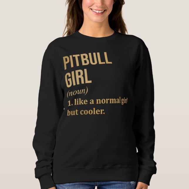 Sudadera Chica De Pitbull Diciendo En Gold Scoop (Anverso)