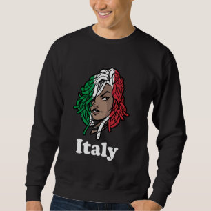 Sudadera Chica de rastas con bandera de Italia Orgullo ital