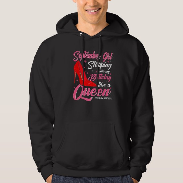 Sudadera Chica De Septiembre Entrando A Mi Cumpleaños Como  (Anverso)