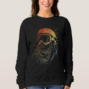 Sudadera Chica de Snowboard Vintage de dibujo