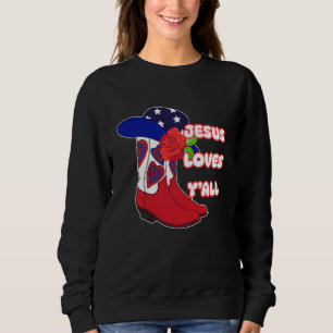Sudadera Chica de vaca cristiana, Jesús lindo te ama a todo