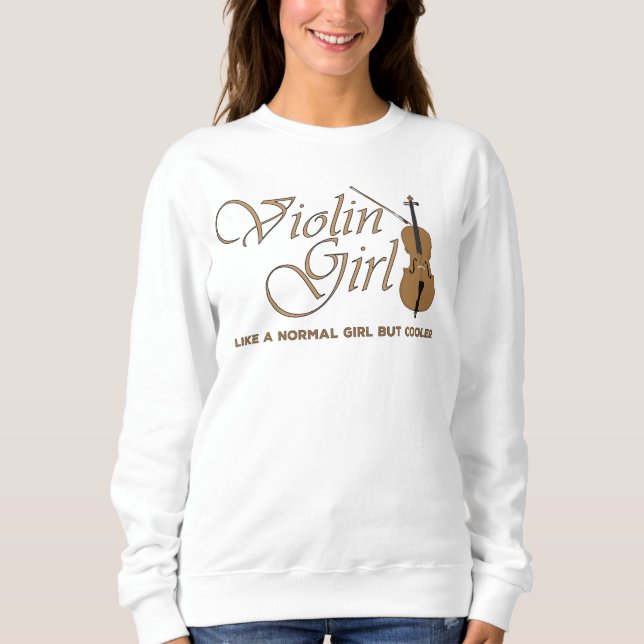 Sudadera Chica de violín, como un chica normal pero más frí (Anverso)