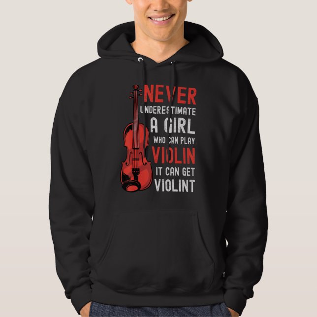 Sudadera Chica De Violín Dice Que Puede Ser Violento (Anverso)