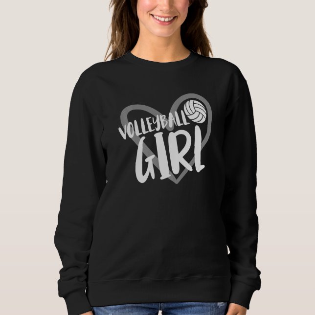 Sudadera Chica de voleibol corazón  1 (Anverso)
