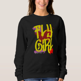 Sudadera Chica de vuelo 8090 Escuela de Rap B Chica Hip Hop