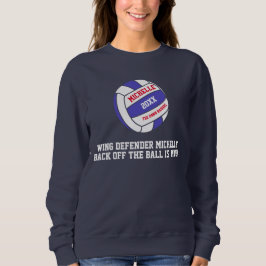 Sudadera Chica del defensor del ala del ala blanca azul de 