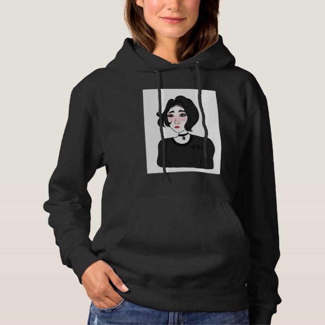 Sudadera Chica doomer E chica Se siente Wojak Meme (Anverso)