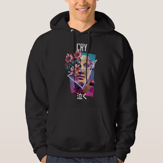 Sudadera Chica E japonés estético de Cry Vaporwave (Anverso)