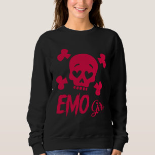 Sudadera Chica Emo Cráneo Rosa Escena Gótica Niño Música Em