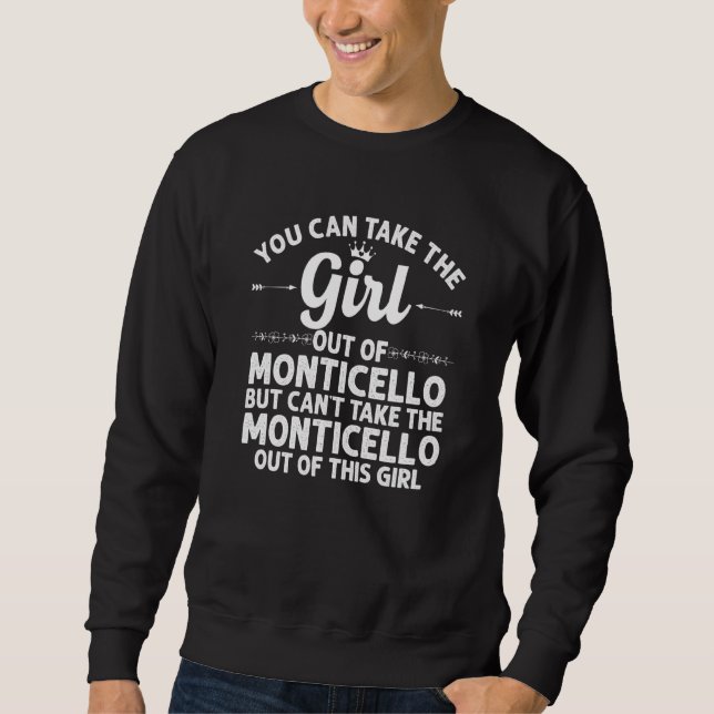 Sudadera Chica Fuera De Monticello Ia Iowa Gracioso Hogar (Anverso)