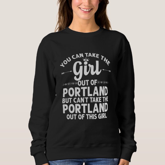 Sudadera Chica Fuera De Portland Me Maine Funny Hogar Nos R (Anverso)