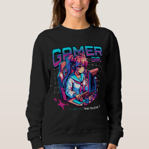 Sudadera Chica Gamer Sube de Nivel Arte de Personaje de Ani