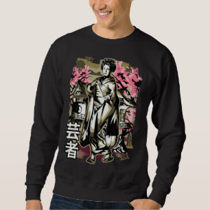 Sudadera Chica Geisha Arte Japonés Retro Vintage Otak