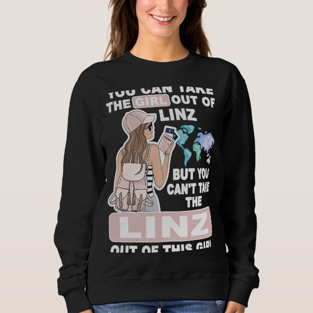 Sudadera Chica Genial de la Ciudad de Linz  Orgullosa Chica (Anverso)