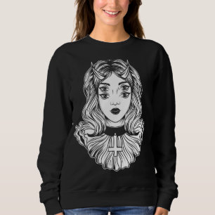 Sudadera Chica gótica del diablo gótica satánica Ocultismo 